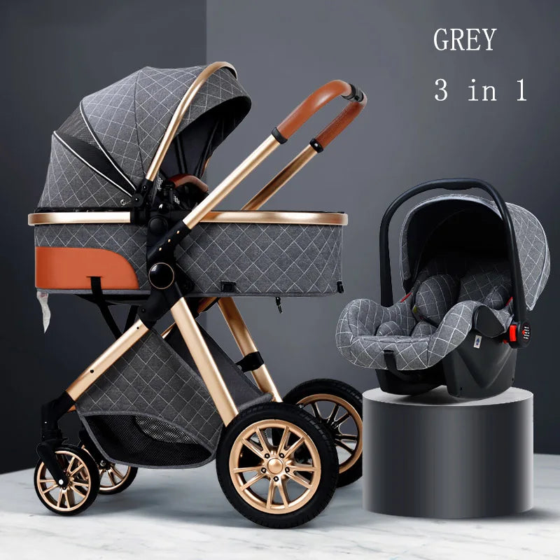 Luxus Kinderwagen 3-in-1 Hoch