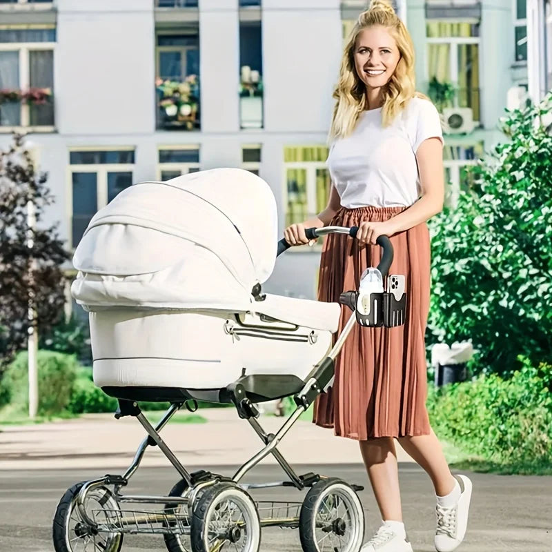 2-in-1 Universaler Kinderwagen-Getränkehalter mit Handyhalter
