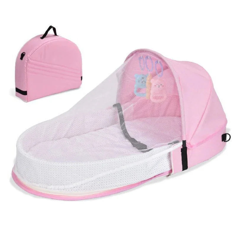 Praktisches faltbares Babybett mit Netz – druckentlastende Babywiege