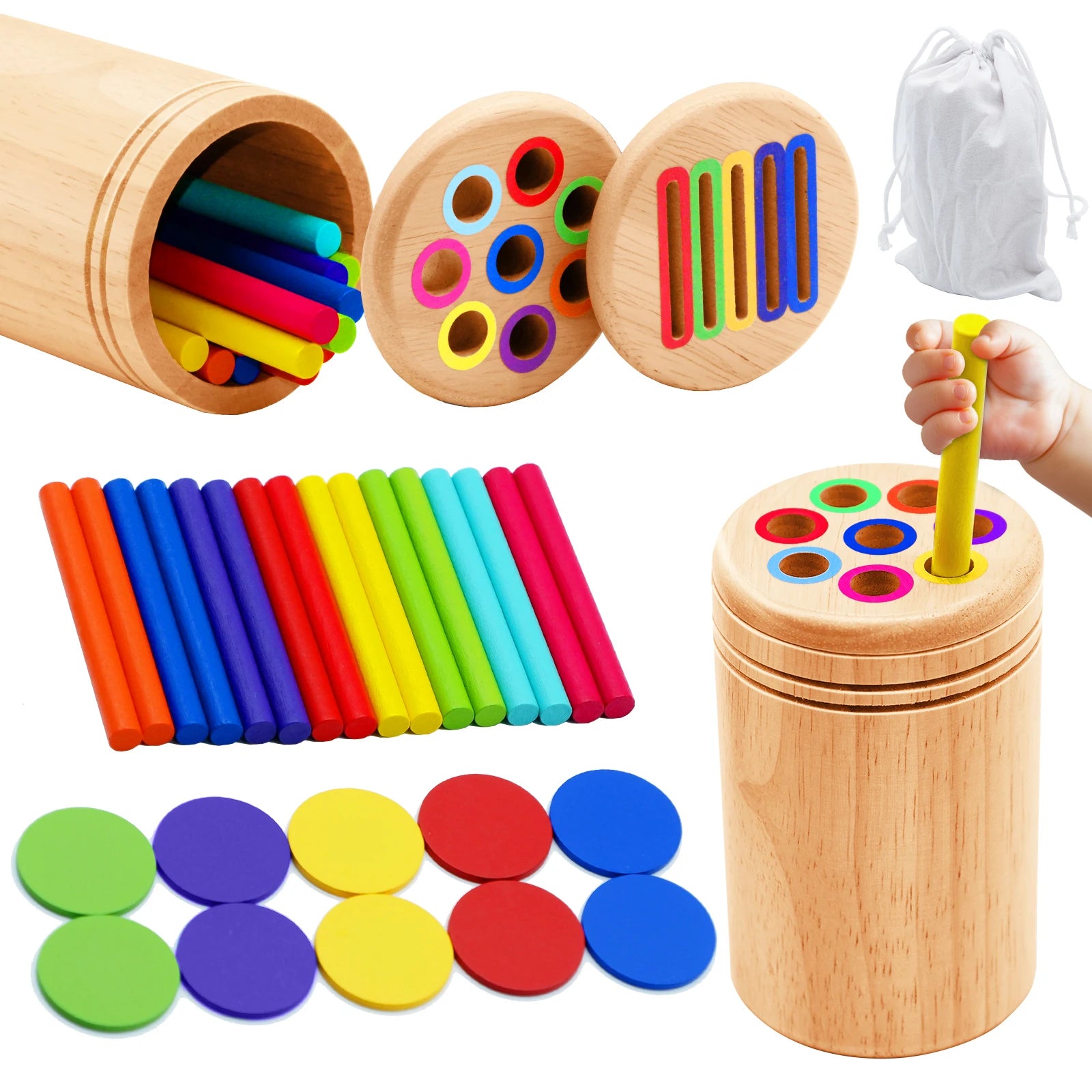 Montessori Holzspielzeug Farbsortierung für Kleinkinder
